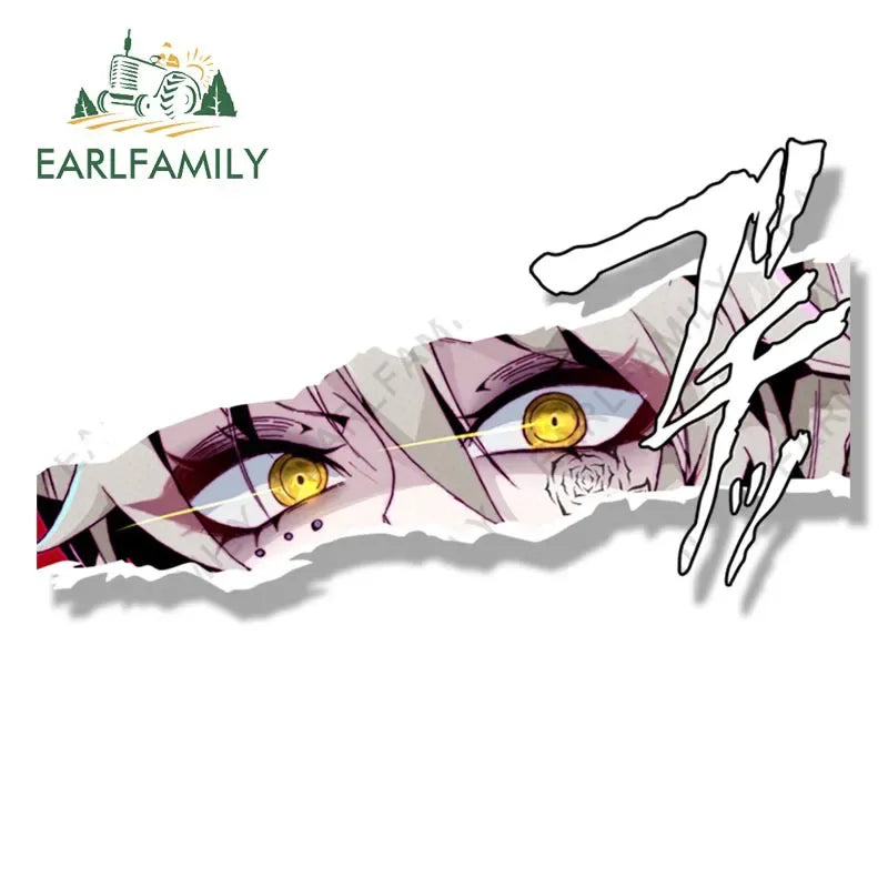 EARLFAMILY Tattooed Girl Artoria Pendragon Fanart Peeker Car Sticker Sketch Decal JDM Cartoon Graffiti Stickers Car Wrap