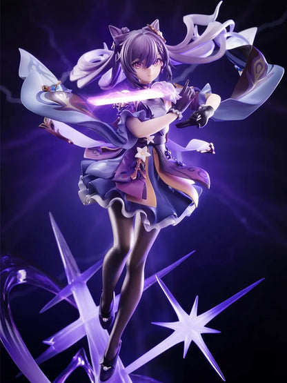 25cm Anime Figure Genshin Impact Keqing Shenhe Hu Tao Xiao Standing Sword Model Decoration Collection Toy Sexy Japanese Dolls 