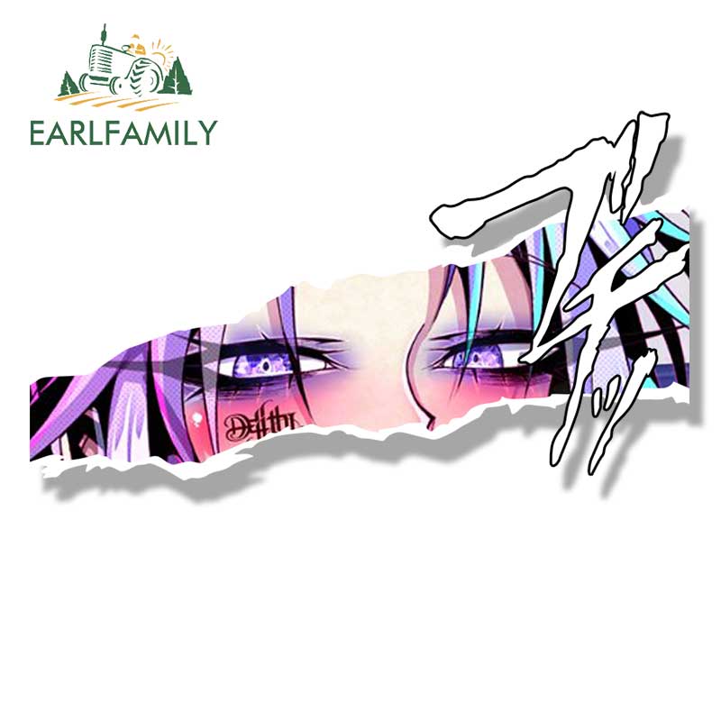 EARLFAMILY Punk Tattoo Shion Fanart Car Sticker Cartoon Anime Waifu Decal JDM Peek Girl Graffiti Stickers Car Accessories