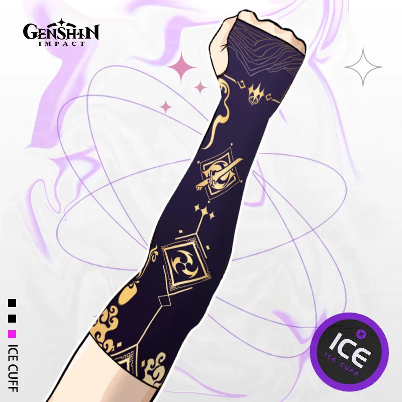 Game Impact Arm Sleeves Ice Silk Fabric Breathable Quick Dry Running Sportswear Sun UV Protection Long Arm Cover Arm Sleeves