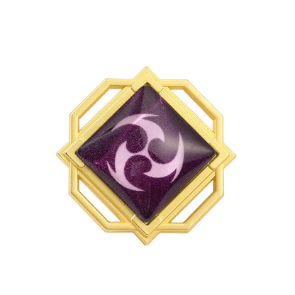 Genshin Impact Brooch – Luminous 7 Element Vision Badge, Metal Anime Pin Prop for Cosplay, Collectible & Gifts