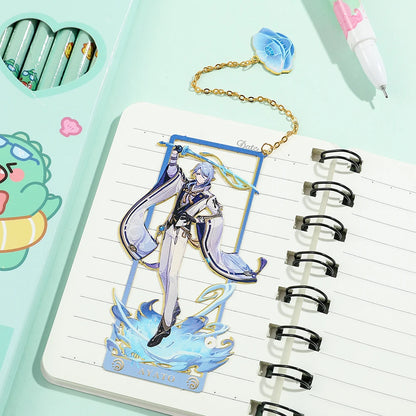 Genshin Impact Metal Bookmark – Elegant Anime Page Marker, Collectible Gift for Book Lovers & Fans