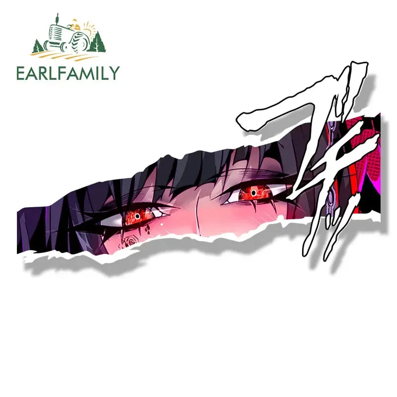EARLFAMILY Ahegao Jabami Yumeko Fanart Car Sticker Cartoon Anime Sketch Waifu Decal JDM Gyaru Girl Peeker Stickers Car Wrap