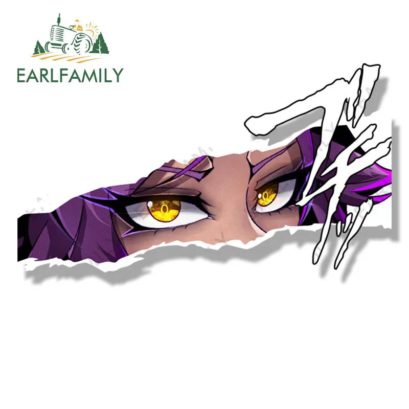 EARLFAMILY Gothic Tattoo Shihouin Yoruichi Fanart Car Sticker Anime Waifu Decal JDM Cartoon Peeker Girl Graffiti Stickers