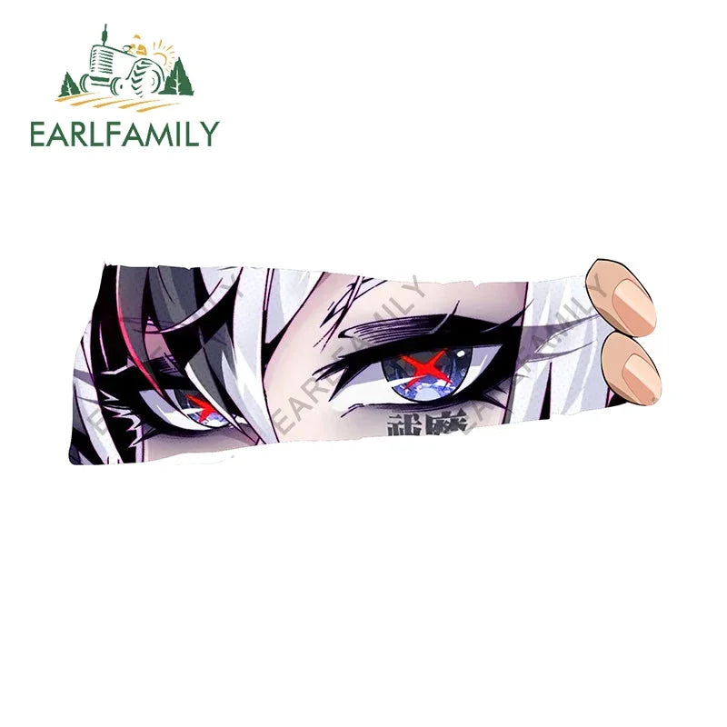 EARLFAMILY Gothic Fatui Arlecchino Fanart Car Sticker Anime Genshin Impact Knave Decal JDM Cartoon Peeker Girl Graffiti Stickers