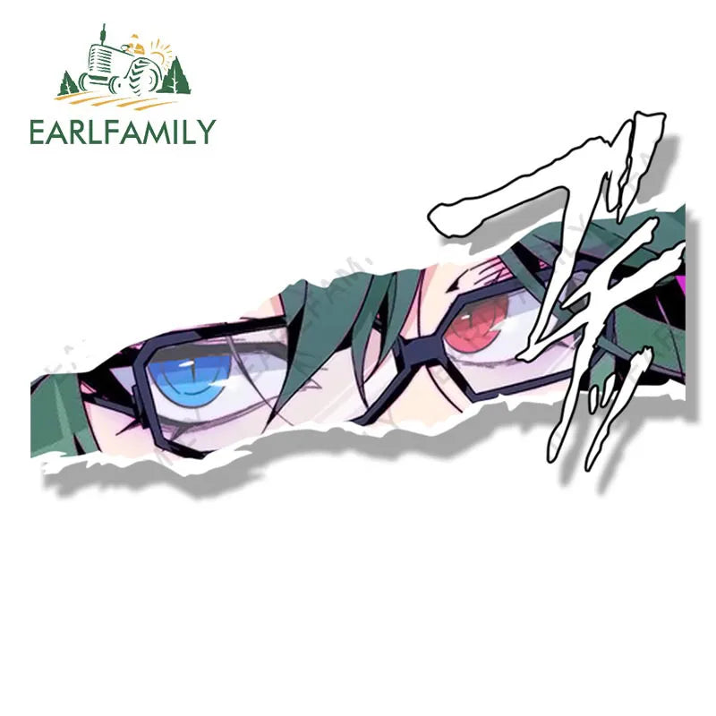 EARLFAMILY Streetwear Tattoos Aruna Car Sticker Anime Sketch Waifu Decal Window Decor JDM Cartoon Peeker Girl Fanart Stickers