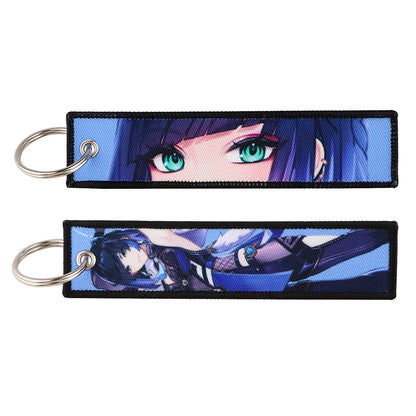 Genshin Impact Embroidered Keychain – Fashion Key Tag for Cars, Motorcycles, Bags & Backpacks, Key Ring