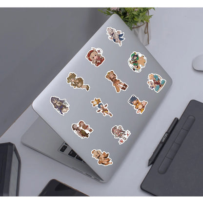 60pcs Cute Cartoon Game Genshin Impact Stickers Kids Anime Water Bottle Decals Luggage Laptop Guitar Phone Waterproof Graffiti
