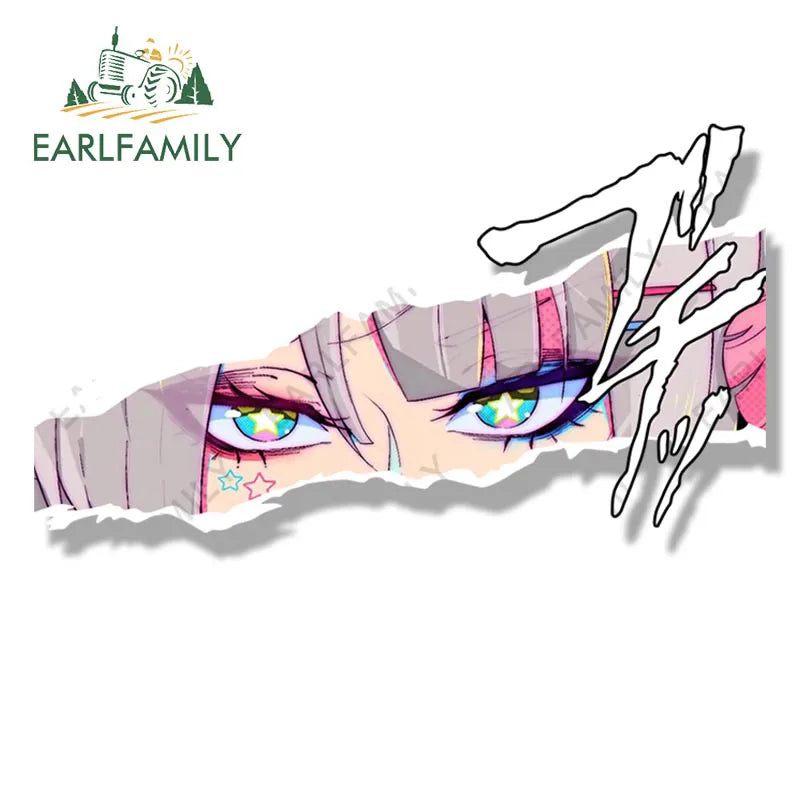 EARLFAMILY 13cm x 9.8cm Gyaru YUchan Estella Kirameki Car Sticker Cartoon Waifu Fanart Decal JDM Helmet Stickers Car Accessories