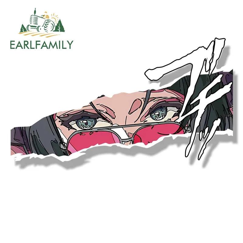 EARLFAMILY Agent Jane Doe Fanart Car Sticker Zenless Zone Zero Chibi Big Head Waifu Decal Cartoon Peek Girl Slap Stickers