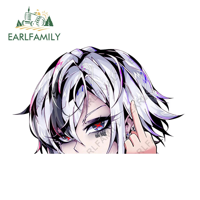 EARLFAMILY Gothic Fatui Arlecchino Fanart Car Sticker Anime Genshin Impact Knave Decal JDM Cartoon Peeker Girl Graffiti Stickers