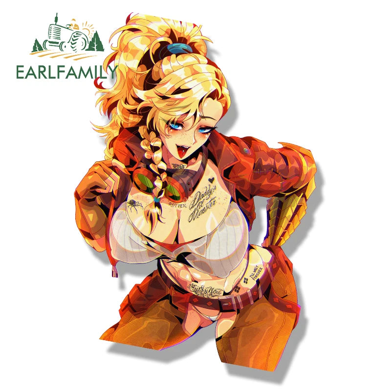 EARLFAMILY Wrench MOMMY Gemma Fanart Car Sticker Hot Game Wilds Sketch Waifu Decal JDM Cartoon Peeker Graffiti Stickers