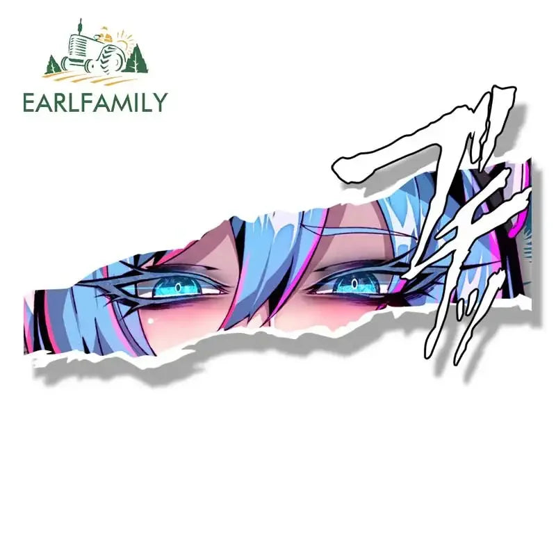 EARLFAMILY Bunny Esdeath Fanart Car Sticker Anime Sketch Waifu Decal JDM Cartoon Peek Girl Graffiti NSFW Stickers Car Wrap