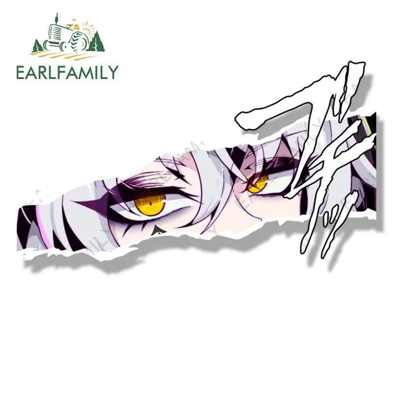 EARLFAMILY Street Punk Jeanne D'Arc Alter Peeker Car Sticker Anime Waifu Fanart Decal JDM Cartoon Girl Stickers Car Accessories