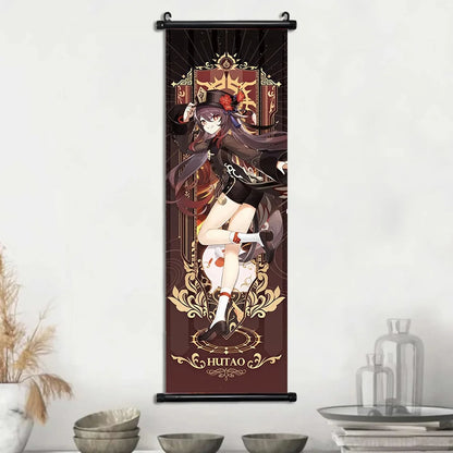 Genshin Impact Poster – Canvas Wall Art Scroll Painting, Hot Game Prints for Home Decoration