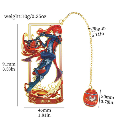 26 Styles Delicate Genshin Impacts Figure Creative Metal Bookmarks for Books Lover Gifts Game Fans Collection for Friends