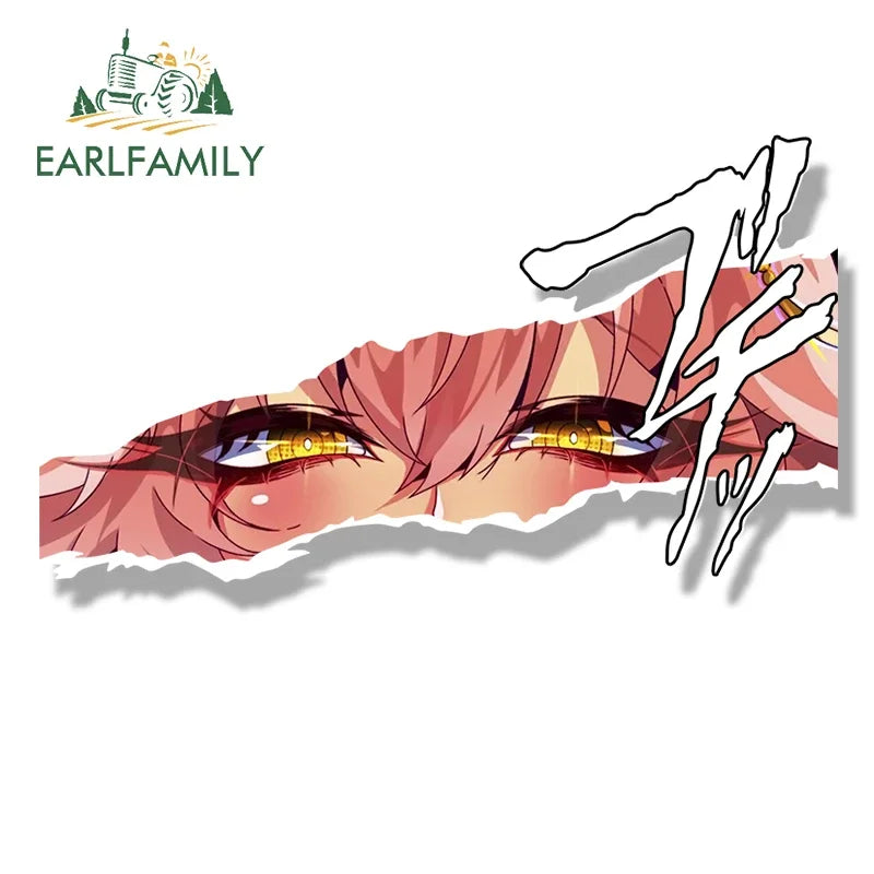 EARLFAMILY Ahegao Changli Fanart Car Sticker WutheringWaves NSFW Chibi Big Head Waifu Decal JDM Cartoon Peeker Gyaru Stickers