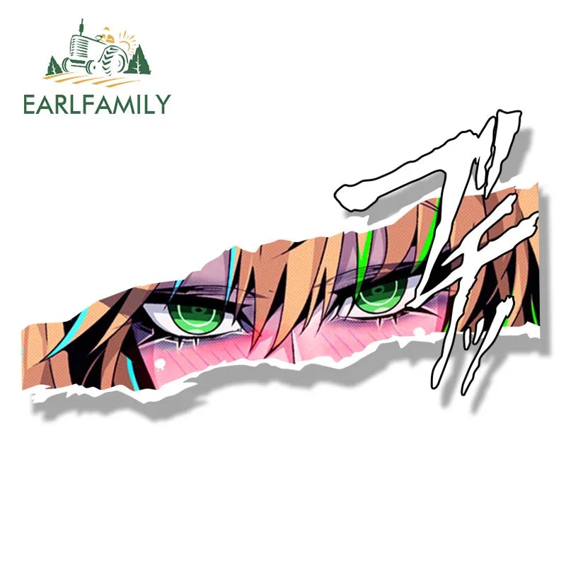 EARLFAMILY Ahegao Saber Artoria Pendragon Fanart Car Sticker Street Queen Sketch Waifu Decal Cartoon Tattoo Peeker Girl Stickers