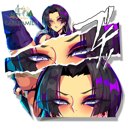 EARLFAMILY Psylocke Marvelrivals Fanart Car Sticker Hot Game Sketch Waifu Decal Cartoon Peeker Graffiti Stickers Car Accessories