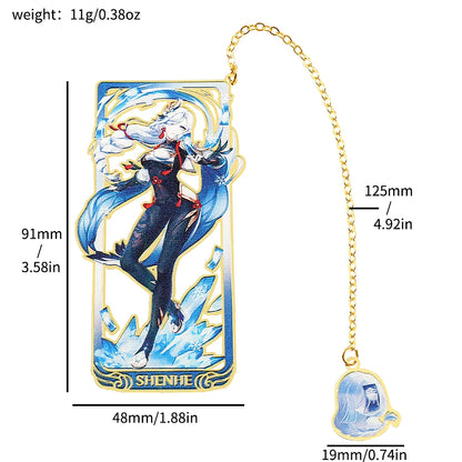 26 Styles Delicate Genshin Impacts Figure Creative Metal Bookmarks for Books Lover Gifts Game Fans Collection for Friends