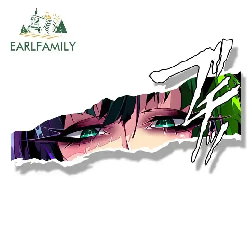 EARLFAMILY Blizzard of Hell Fubuki Peek Fanart Car Sticker Anime Bald Man JDM Gothic Tattoo Girl Waifu Decal Graffiti Stickers