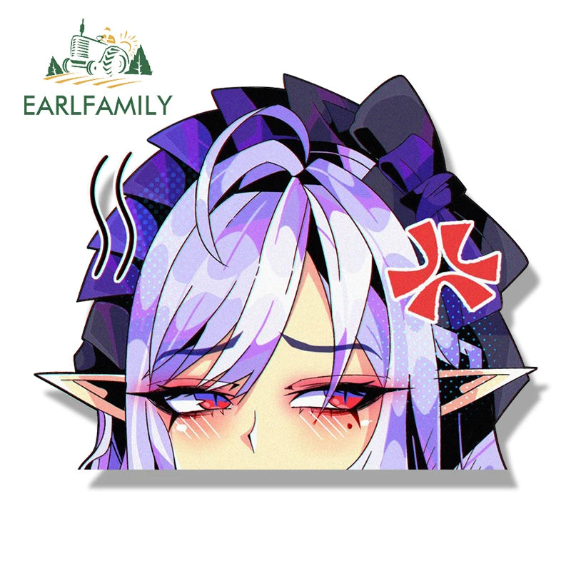 EARLFAMILY Ahegao Pant Vivian Fanart Car Sticker Zenless Zone Zero Sketch Waifu Decal JDM Funny Peek Girl Graffiti Slap Stickers