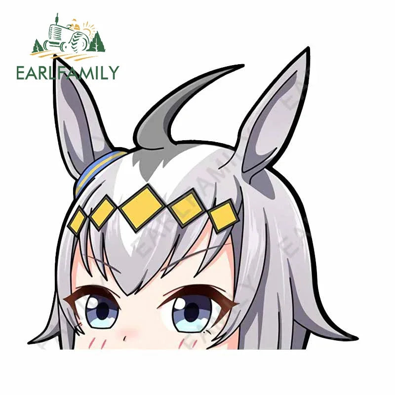 EARLFAMILY Anime Waifu Peeker Decal JDM Cartoon Girl Car Stickers Window Laptop Wall Decoration Auto Motorcycle Stickers
