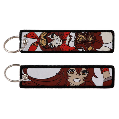 Genshin Impact Embroidered Keychain – Fashion Key Tag for Cars, Motorcycles, Bags & Backpacks, Key Ring