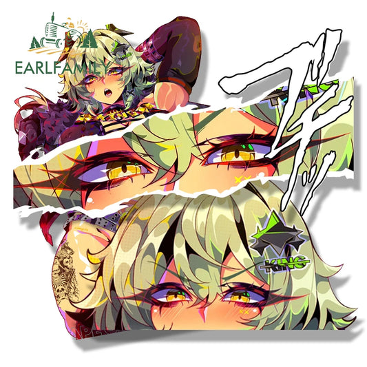 EARLFAMILY Caesar King Peek Fanart Car Sticker Zenless Zone Zero Chibi Big Head Waifu Decal NSFW Cartoon Peeker Slap Stickers