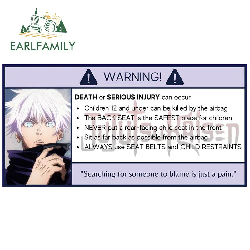 EARLFAMILY 13cm x 7.3cm Cartoon Girl Car Stickers for Warning Slap Stickers Anime Vinyl Car Window Bike Decal Car Accessories
