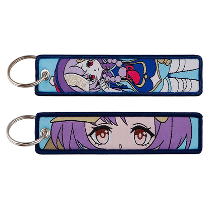 Genshin Impact Embroidered Keychain – Fashion Key Tag for Cars, Motorcycles, Bags & Backpacks, Key Ring