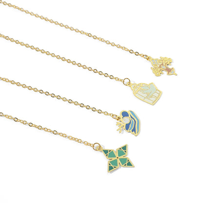 Genshin Impact Metal Bookmarks – Elegant Hollow-Out Chain Pendant, Collectible Souvenir Gift