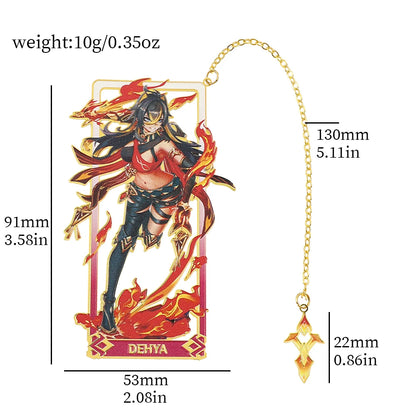 26 Styles Delicate Genshin Impacts Figure Creative Metal Bookmarks for Books Lover Gifts Game Fans Collection for Friends