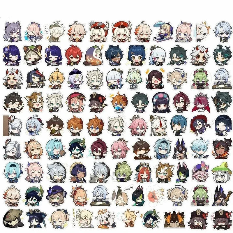 100Pcs Random Genshin Impact Acrylic Patch DIY Bag Jewelry Crafts Accessories for Keychain Brooch Phone Case Anime 2cm Ornament