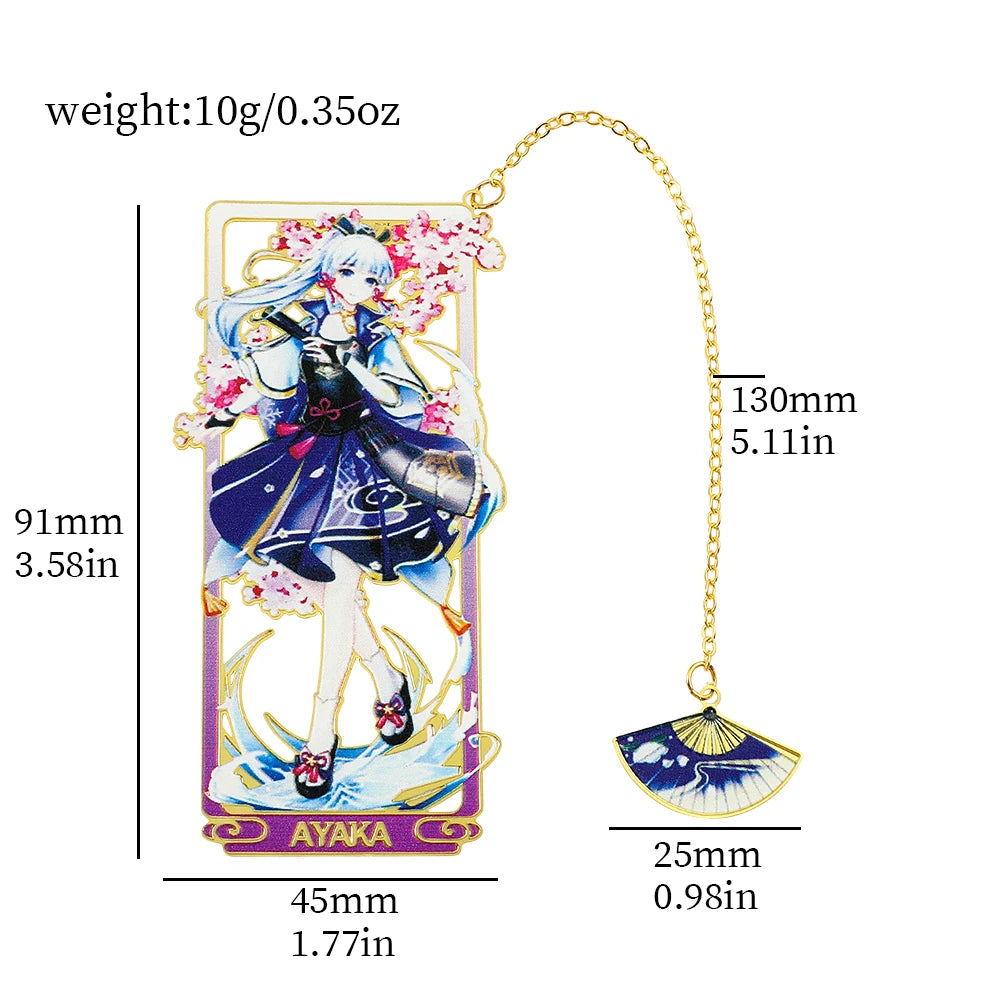 26 Styles Delicate Genshin Impacts Figure Creative Metal Bookmarks for Books Lover Gifts Game Fans Collection for Friends
