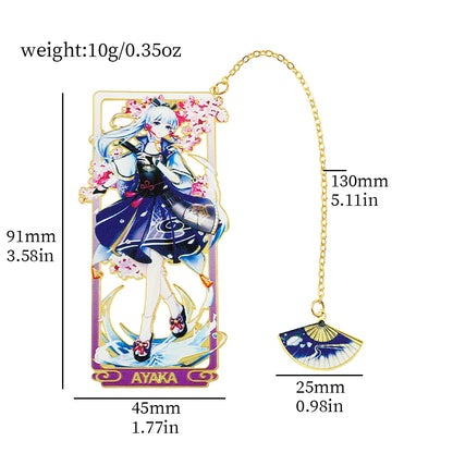 26 Styles Delicate Genshin Impacts Figure Creative Metal Bookmarks for Books Lover Gifts Game Fans Collection for Friends
