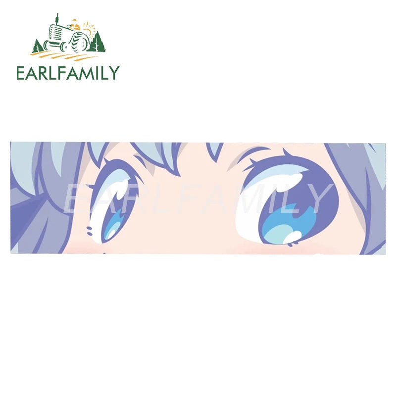 EARLFAMILY Anime Car Sticker for Sagiri Peek Eye Slap Decal JDM Auto Helmet Motorcycle Stickers Cartoon Girl Eyes