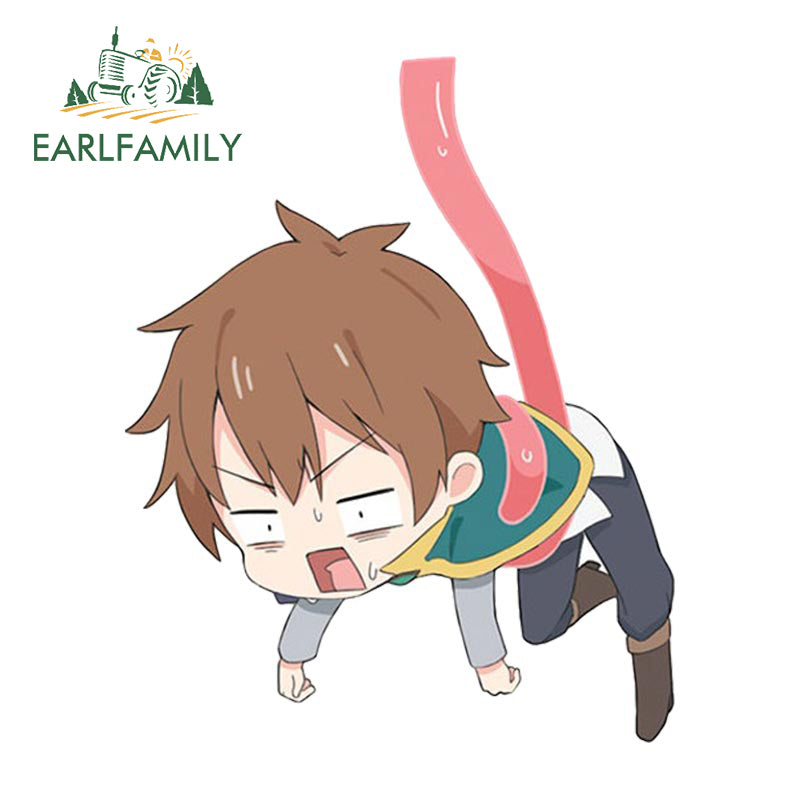 EARLFAMILY Tentacle Binding Satou Kazuma Car Sticker Anime JDM Window Trunk Helmet 3D Decal Waterproof Car Accessories