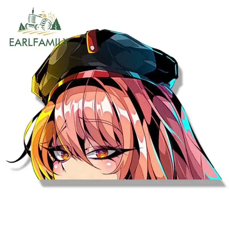 EARLFAMILY Gothic Tattoo Rapi Peek Fanart Car Sticker Cartoon Anime Sketch Waifu Decal Peeker Girl Graffiti Stickers Car Wrap