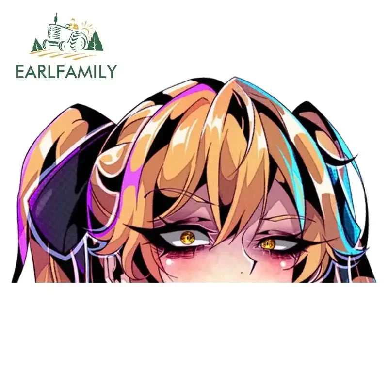 EARLFAMILY Meari Saotome Fanart Car Sticker Anime Sketch Waifu Decal JDM Cartoon Peek Girl Graffiti NSFW Stickers Car Wrap