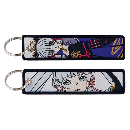 Genshin Impact Embroidered Keychain – Fashion Key Tag for Cars, Motorcycles, Bags & Backpacks, Key Ring