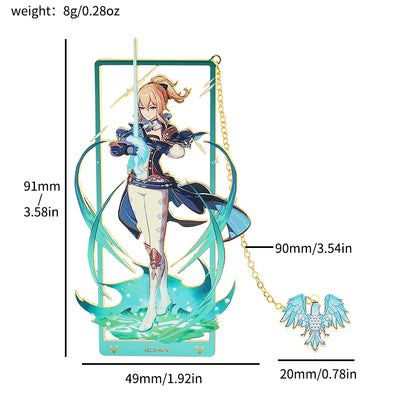 Genshin Impact Metal Bookmark – Elegant Anime Page Marker, Collectible Gift for Book Lovers & Fans
