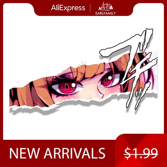 EARLFAMILY Gyaru Raphtaria Fanart Car Sticker Anime Waifu Decal JDM Peek Girl Graffiti Stickers
