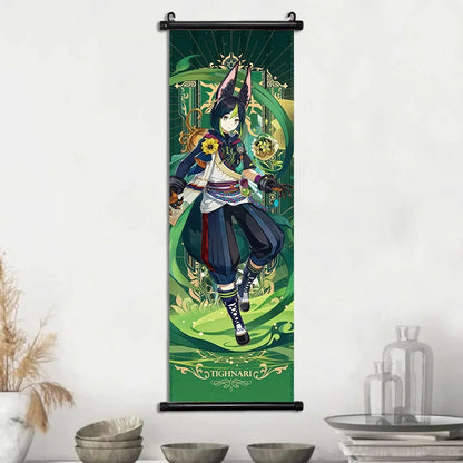 Genshin Impact Poster – Canvas Wall Art Scroll Painting, Hot Game Prints for Home Decoration
