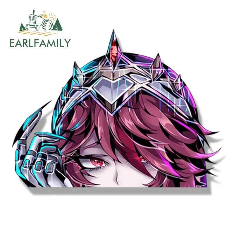 EARLFAMILY Gothic Rosaria Fanart Car Sticker Anime Genshin Impact Waifu Decal JDM Cartoon Peeker Girl Graffiti Slap Stickers