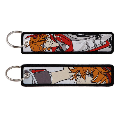 Genshin Impact Embroidered Keychain – Fashion Key Tag for Cars, Motorcycles, Bags & Backpacks, Key Ring