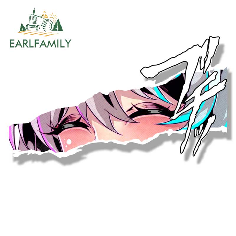 EARLFAMILY Cartoon Gyaru Tsuki Uzaki Fanart Car Sticker Sketch Waifu Decal JDM Graffiti SUGOI DEKAI Stickers Car Accessories