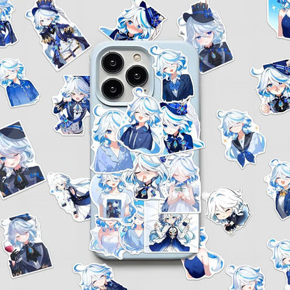 52pcs mihoyo Genshin Impact Furina Waterproof sticker trunk materials desktop Hand account materials decorate Children diy Toy