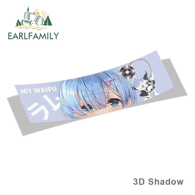 EARLFAMILY 3D Car Sticker Cartoon Slap Stickers Anime Vinyl Rear Windshield Trunk Decal Waterproof Car Accessories