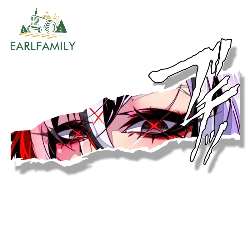 EARLFAMILY Rose Arlecchino Fanart Car Sticker Genshin Impact Tentacle Decal JDM Cartoon Peek Girl Graffiti Sketch Waifu Stickers